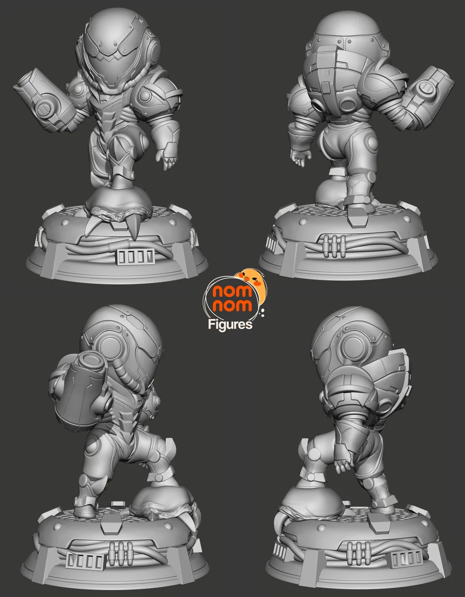 Chibi Samus | Fan Art | 3D Printed Resin Model Garage Kit | *Un-Painted* | Nomnom 9