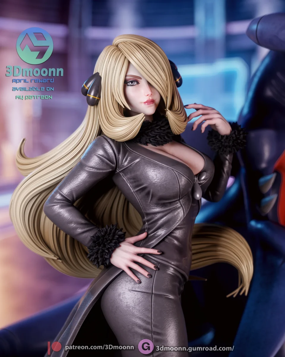 Cynthia | Fan Art | 3D Printed Resin Model Garage Kit | *Un-Painted* | 3DMoonn 6