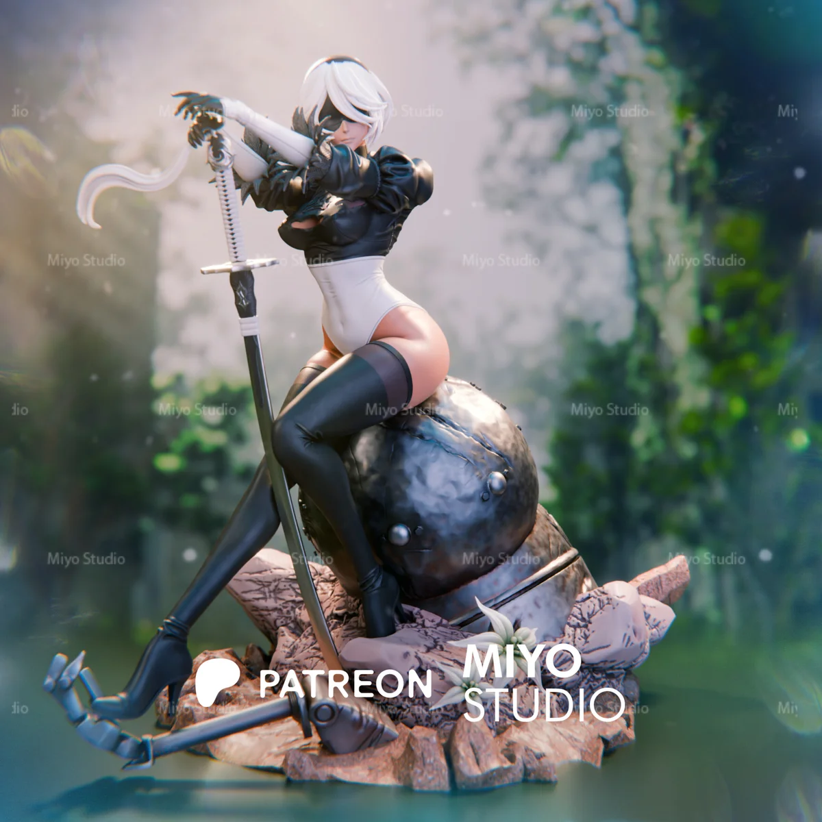 2B | Fan Art | 3D Printed Resin Model Garage Kit | *Un-Painted* | MiyoStudio