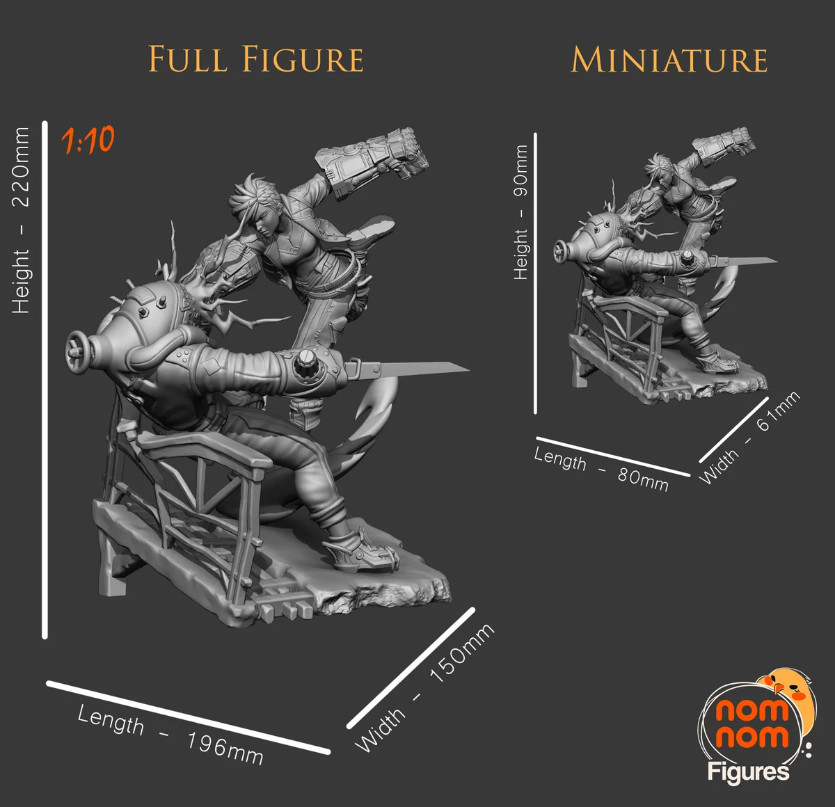 Vi vs Chemtank | Fan Art | 3D Printed Resin Model Garage Kit | *Un-Painted* | Nomnom 4