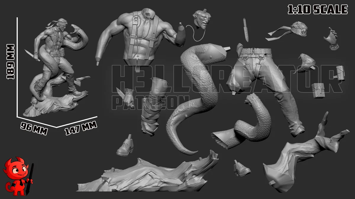 Big Boss | Fan Art | 3D Printed Resin Model Garage Kit | *Un-Painted* | H3LL Creator 12