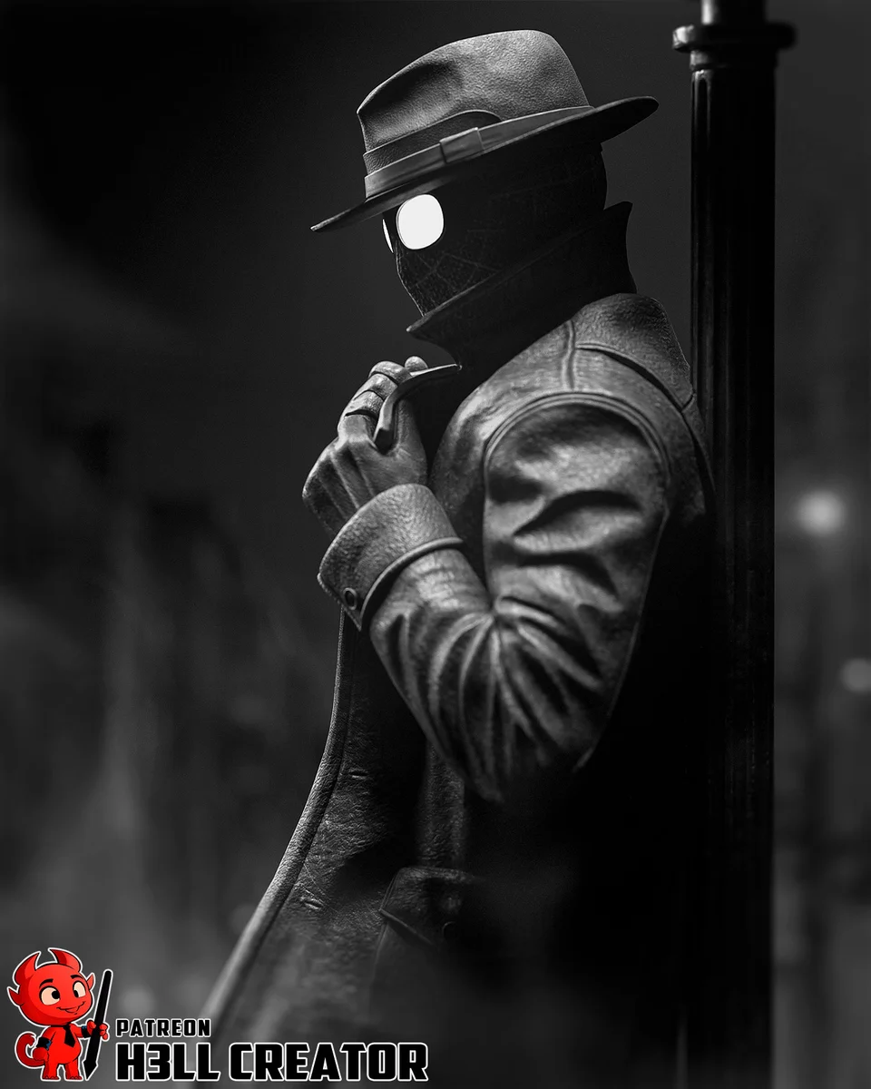 Spider Noir | Fan Art | 3D Printed Resin Model Garage Kit | *Un-Painted* | H3LL Creator 3