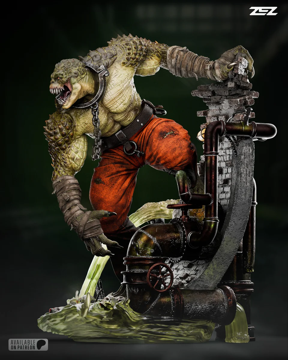 Killer Croc | Fan Art | 3D Printed Resin Model Garage Kit | *Un-Painted* | ZEZ Studio 3