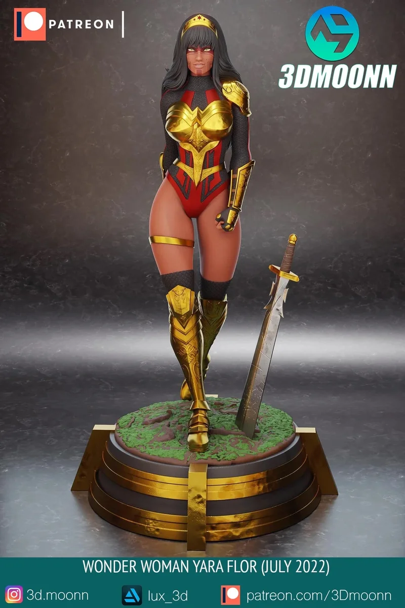 Wonder Woman Yara Flor | Fan Art | 3D Printed Resin Model Garage Kit | *Un-Painted* | 3DMoonn 3