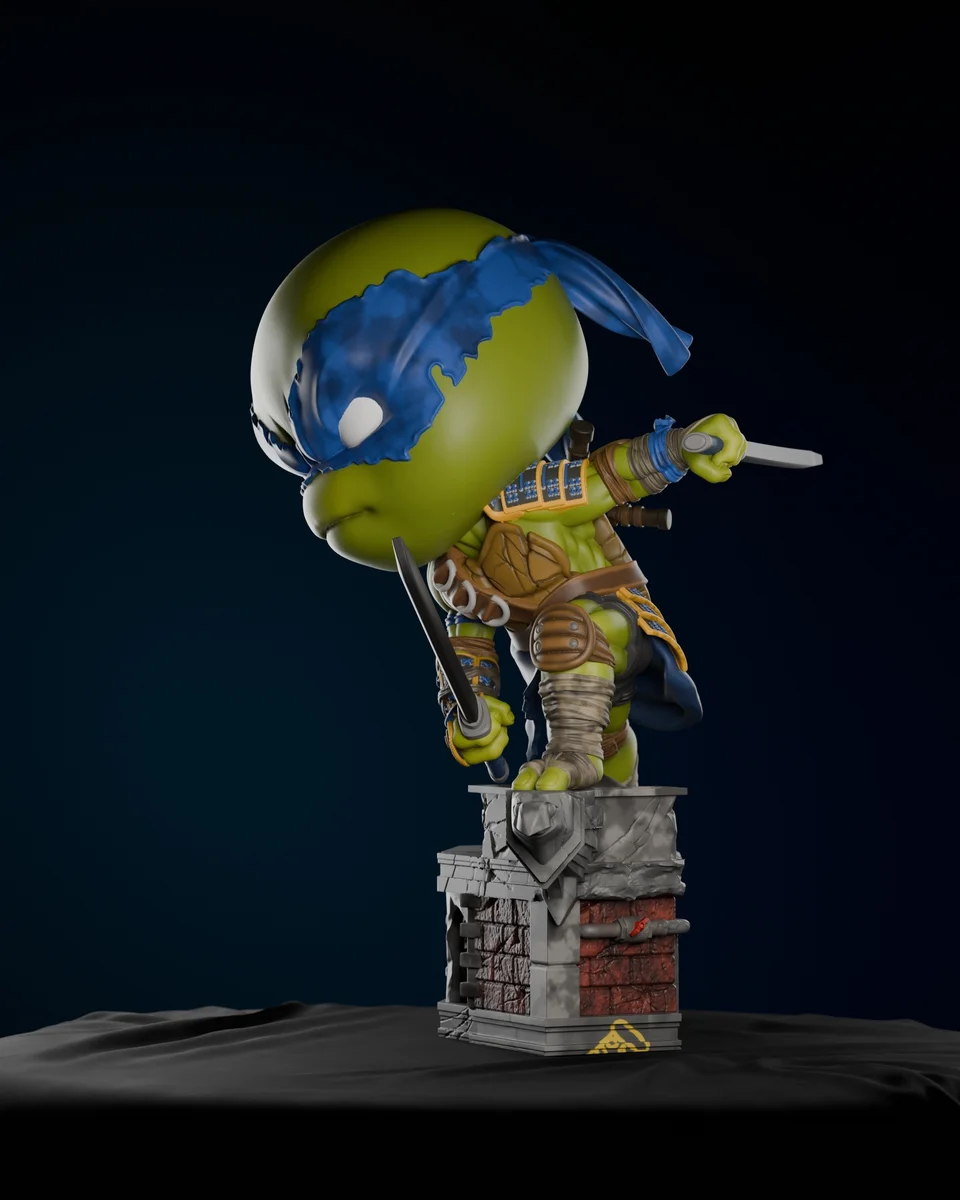 Chibi Leonardo | Fan Art | 3D Printed Resin Model Garage Kit | *Un-Painted* | ZEZ Studio 3