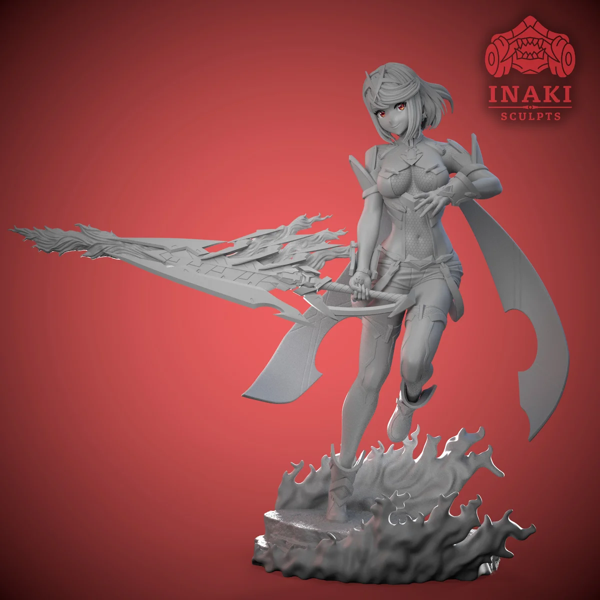 Pyra 2.0 | Fan Art | 3D Printed Resin Model Garage Kit | *Un-Painted* | Inaki Sculpts 4