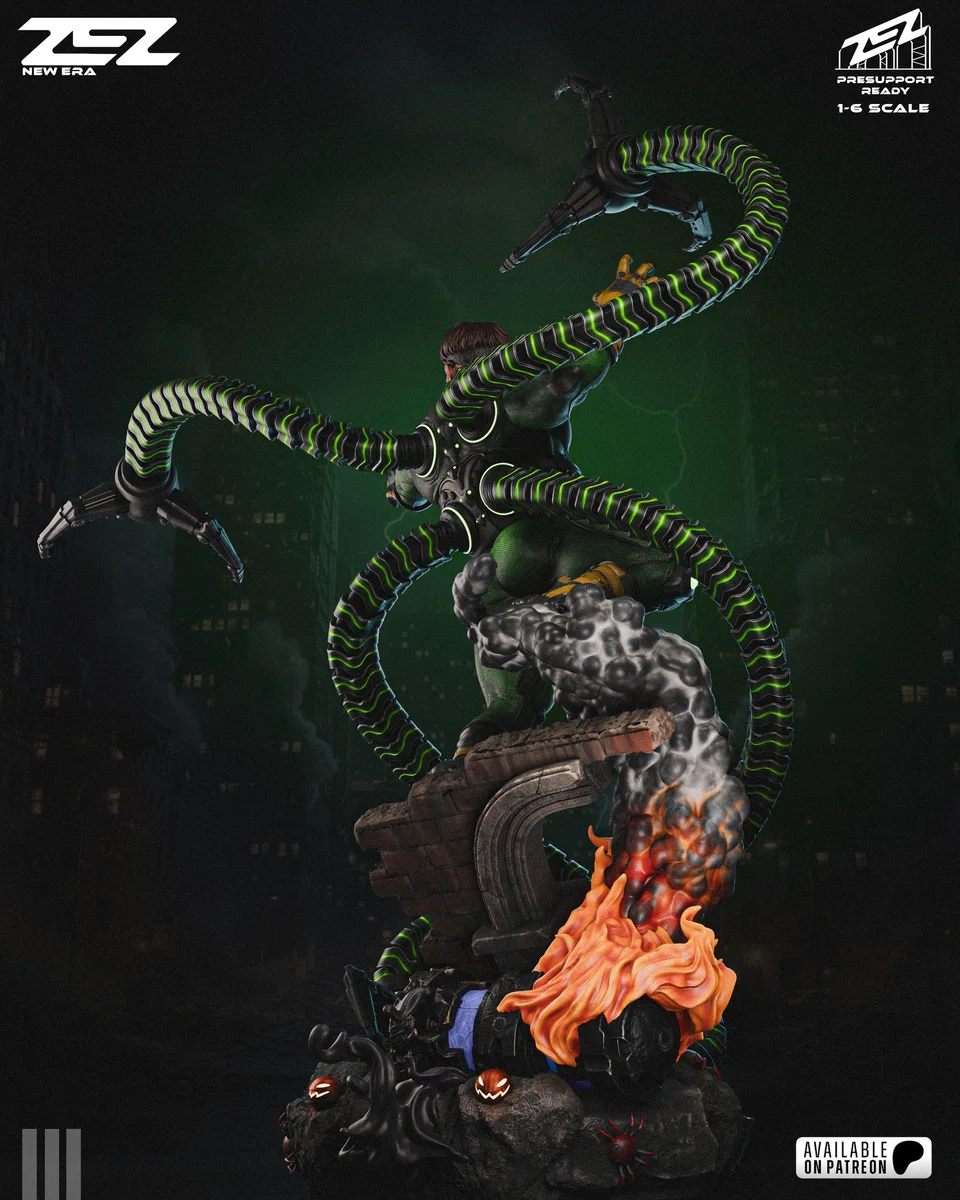 Doctor Octopus | Fan Art | 3D Printed Resin Model Garage Kit | *Un-Painted* | ZEZ Studio 9