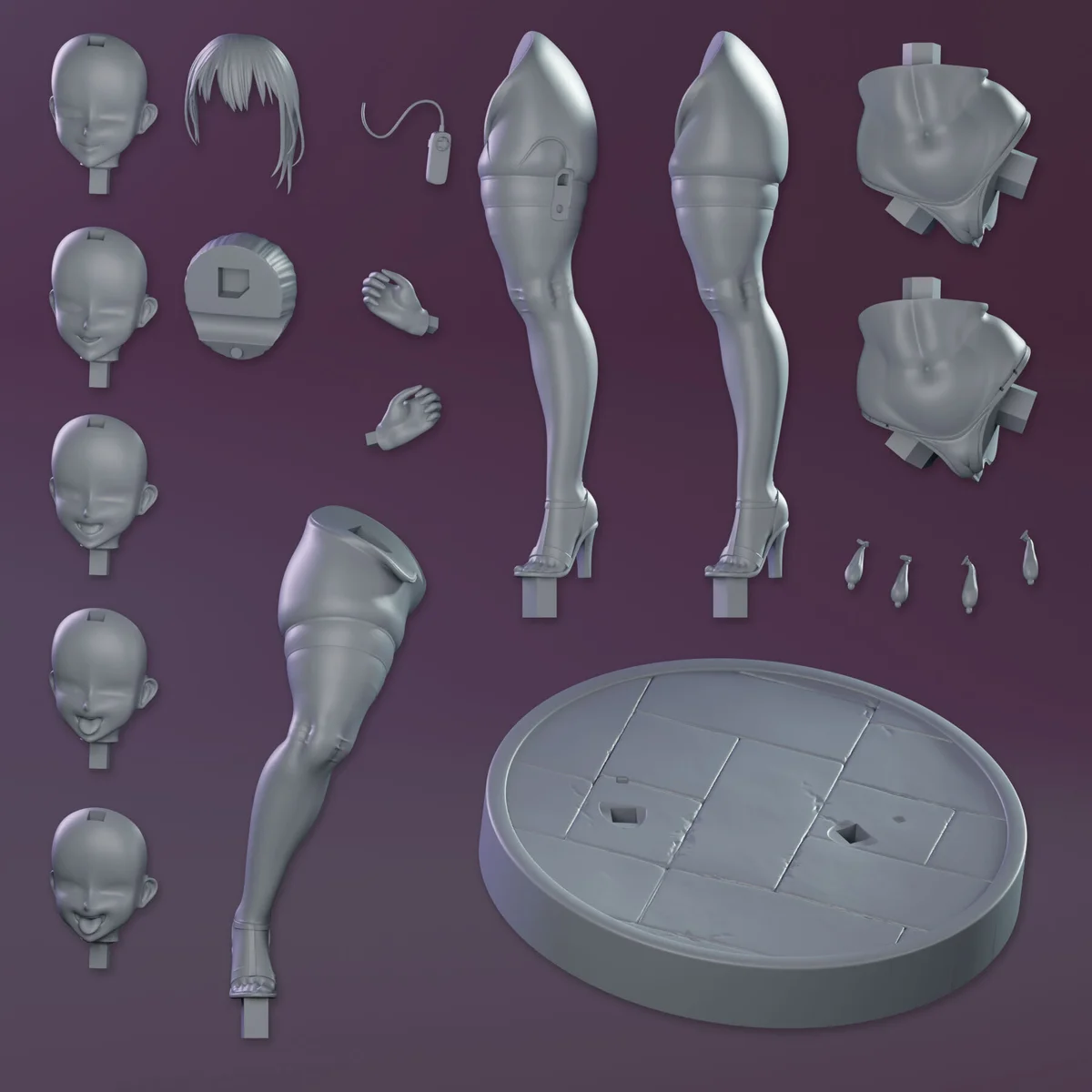 Naughty Exhib Girl | Fan Art | 3D Printed Resin Model Garage Kit | *Un-Painted* | KiTNo 10