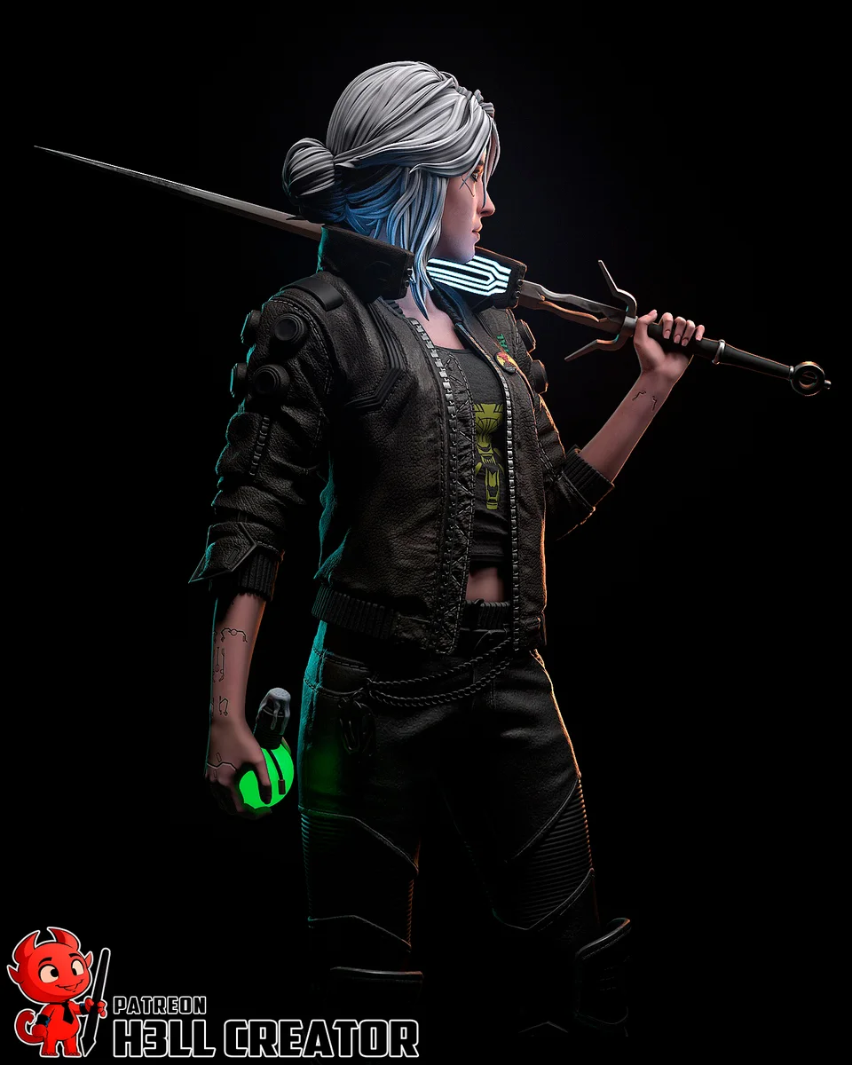Ciri | Fan Art | 3D Printed Resin Model Garage Kit | *Un-Painted* | H3LL Creator 5