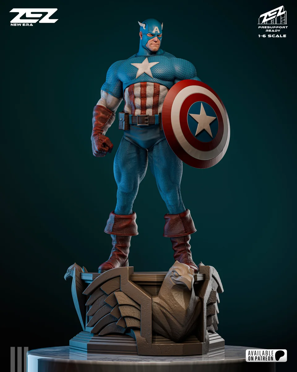 Captain America Museum | Fan Art | 3D Printed Resin Model Garage Kit | *Un-Painted* | ZEZ Studio