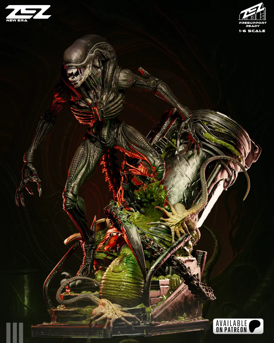 Xenomorph | Fan Art | 3D Printed Resin Model Garage Kit | *Un-Painted* | ZEZ Studio 3