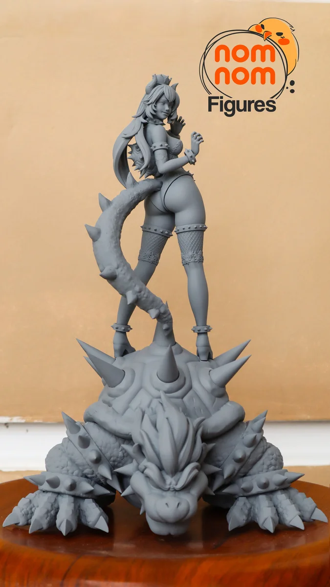 Bowsette | Fan Art | 3D Printed Resin Model Garage Kit | *Un-Painted* | Nomnom 5