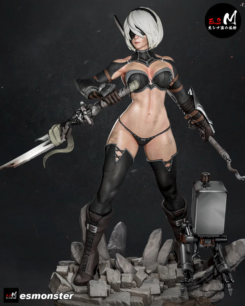 2B & A2 | Fan Art | 3D Printed Resin Model Garage Kit | *Un-Painted* | ES Monster 3