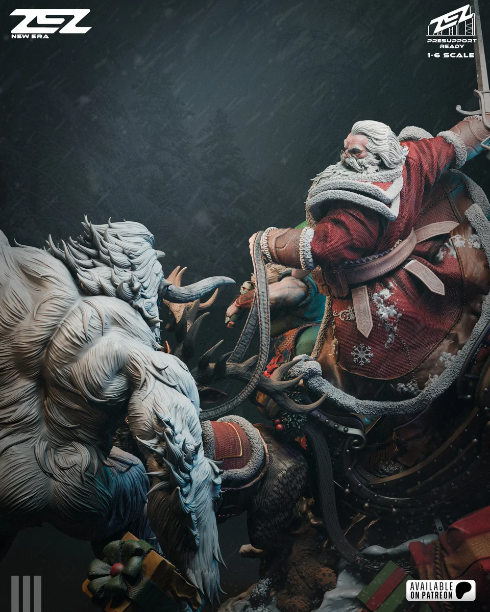 Santa Claus | Fan Art | 3D Printed Resin Model Garage Kit | *Un-Painted* | ZEZ Studio 11