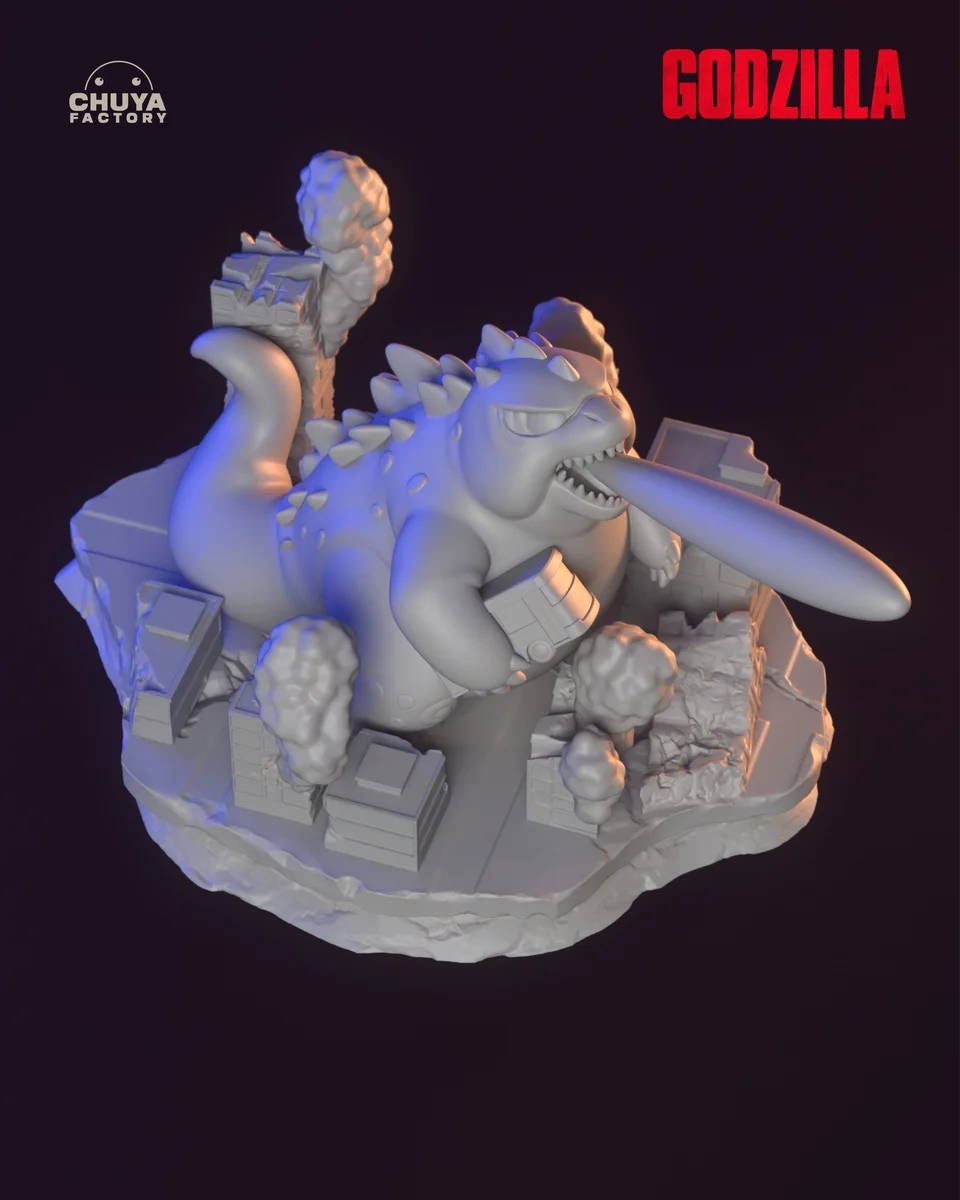 Chibi Godzilla | Fan Art | 3D Printed Resin Model Garage Kit | *Un-Painted* | Chuya Factory 10