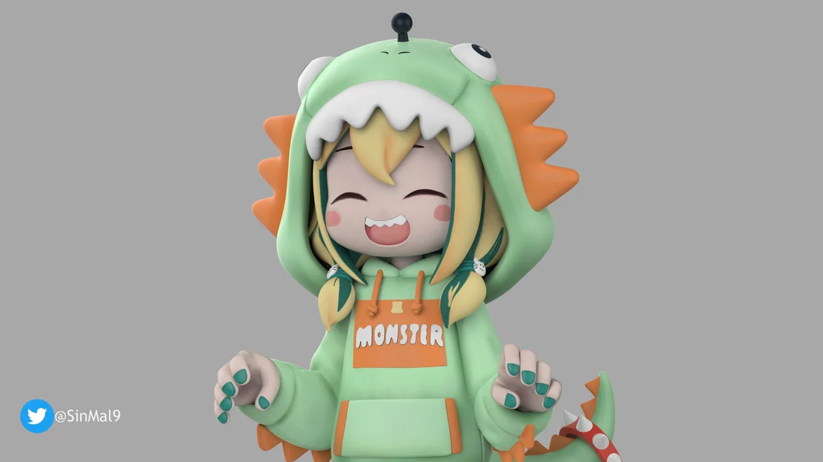 Chibi Pikamee Amano | Fan Art | 3D Printed Resin Model Garage Kit | *Un-Painted* | Sin3Dstudio