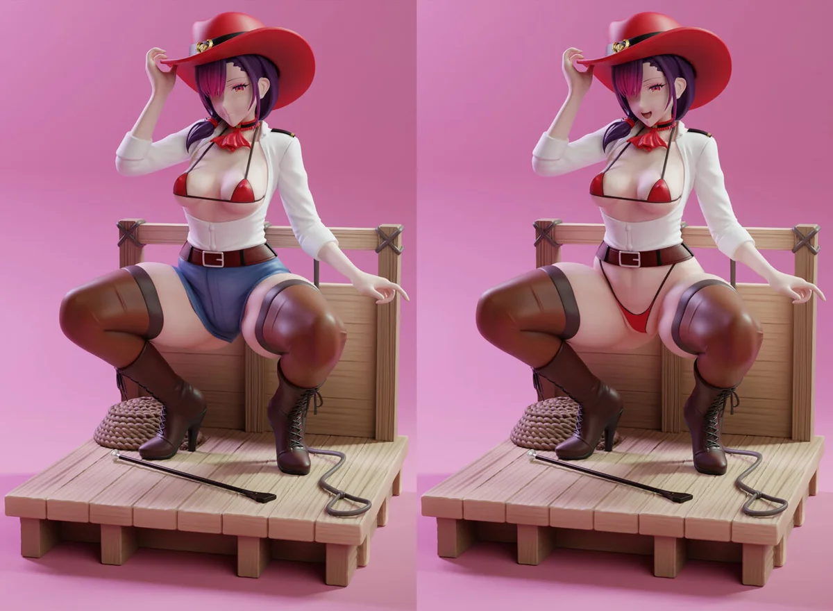 Cowgirl | Fan Art | 3D Printed Resin Model Garage Kit | *Un-Painted* | KiTNo 3