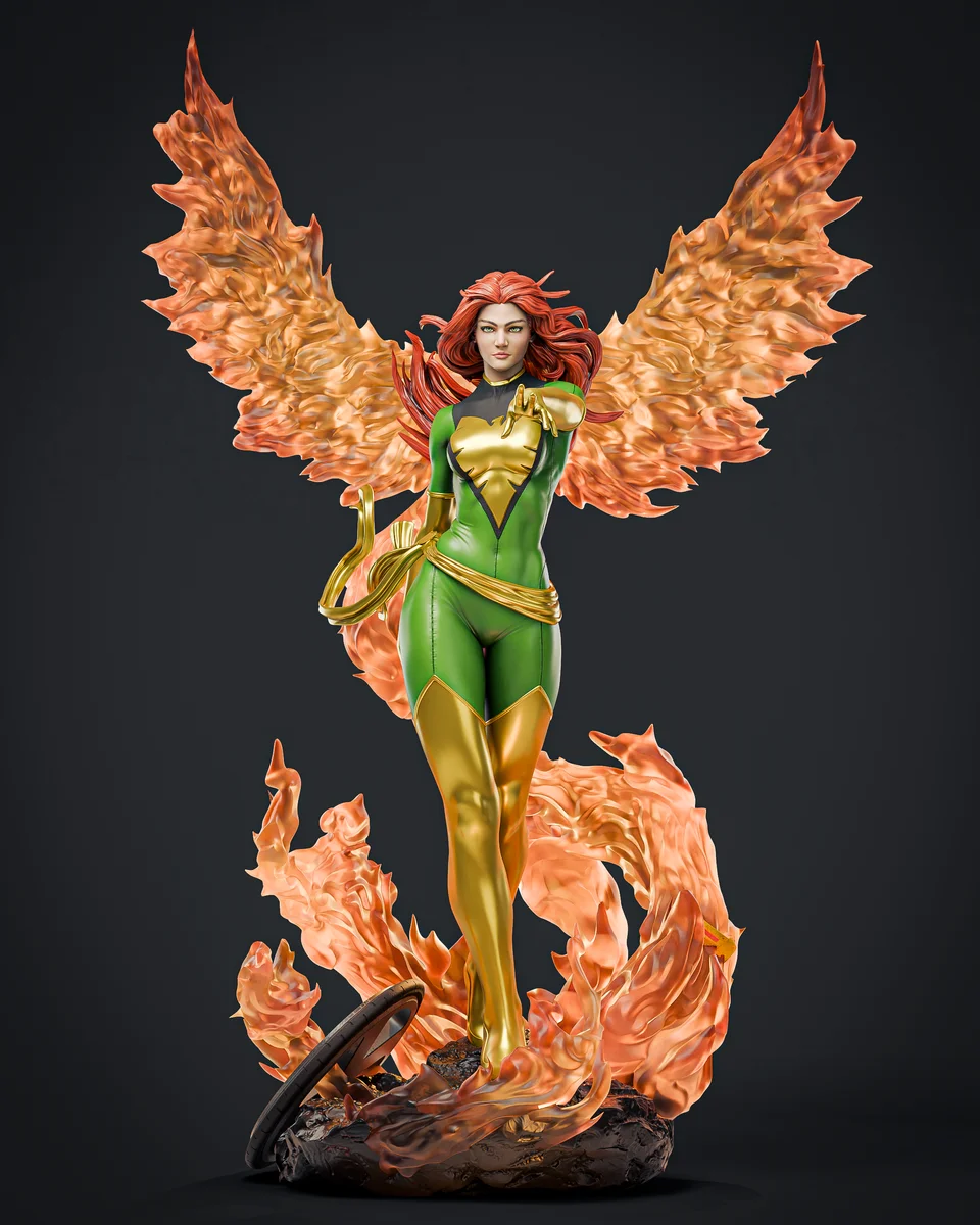 Jean Grey Phoenix | Fan Art | 3D Printed Resin Model Garage Kit | *Un-Painted* | Zenith Studios 7