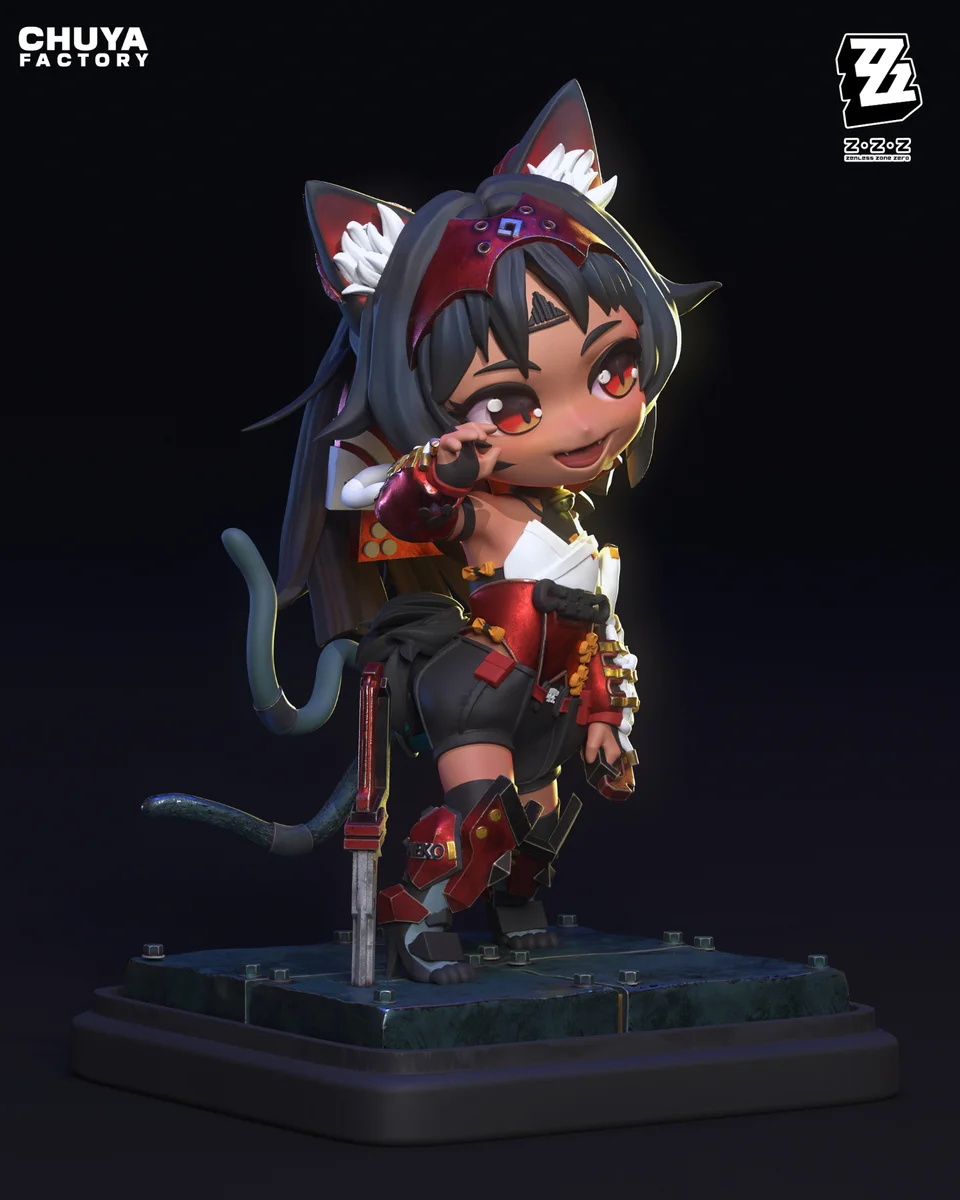 Chibi Nekomata | Fan Art | 3D Printed Resin Model Garage Kit | *Un-Painted* | Chuya Factory 5