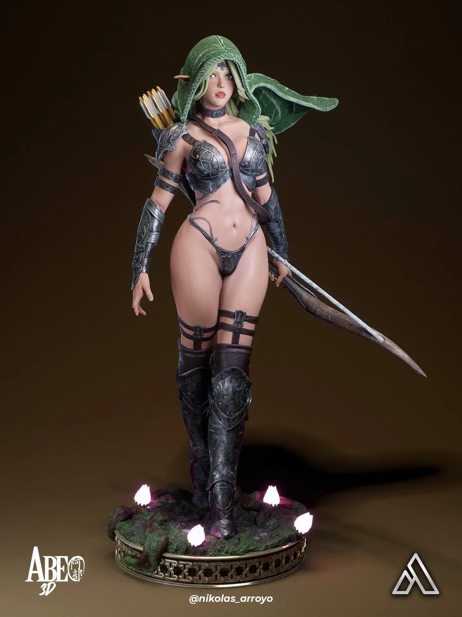 Elaria Shadownleaf | Fan Art | 3D Printed Resin Model Garage Kit | *Un-Painted* | Abe3D 4