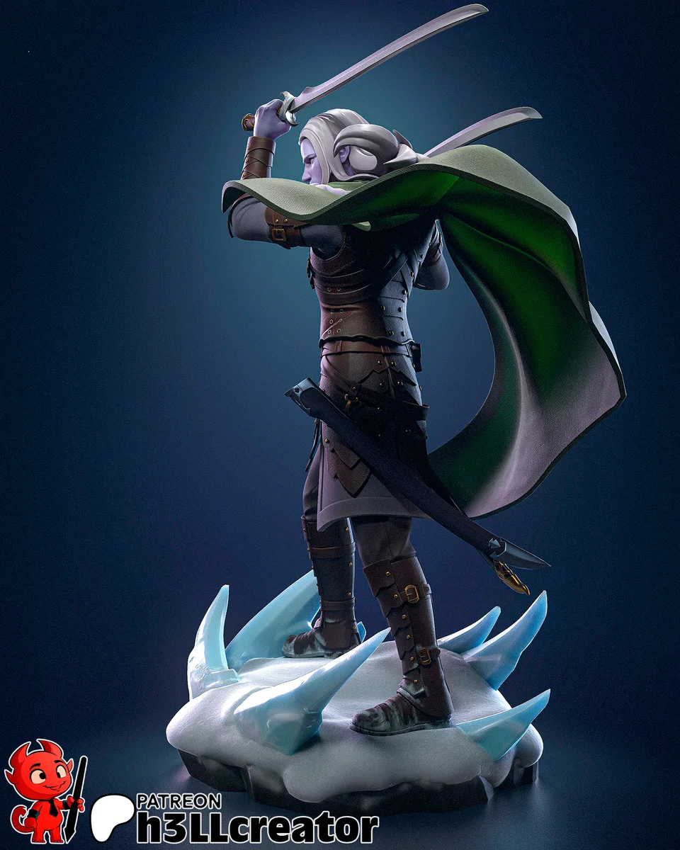 Drizzt Do'urden | Fan Art | 3D Printed Resin Model Garage Kit | *Un-Painted* | H3LL Creator 4