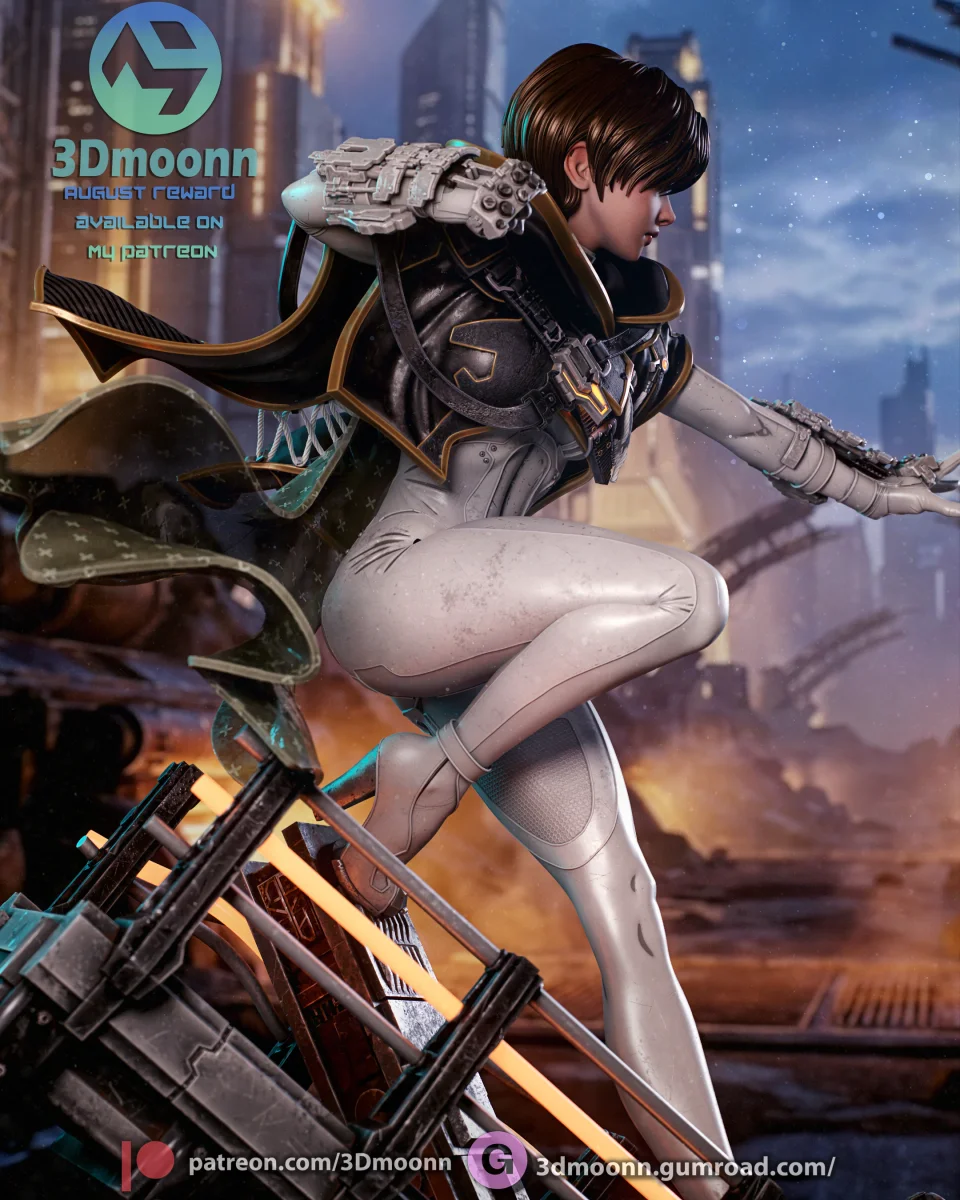 Evie - Blood Rain | Fan Art | 3D Printed Resin Model Garage Kit | *Un-Painted* | 3DMoonn 9