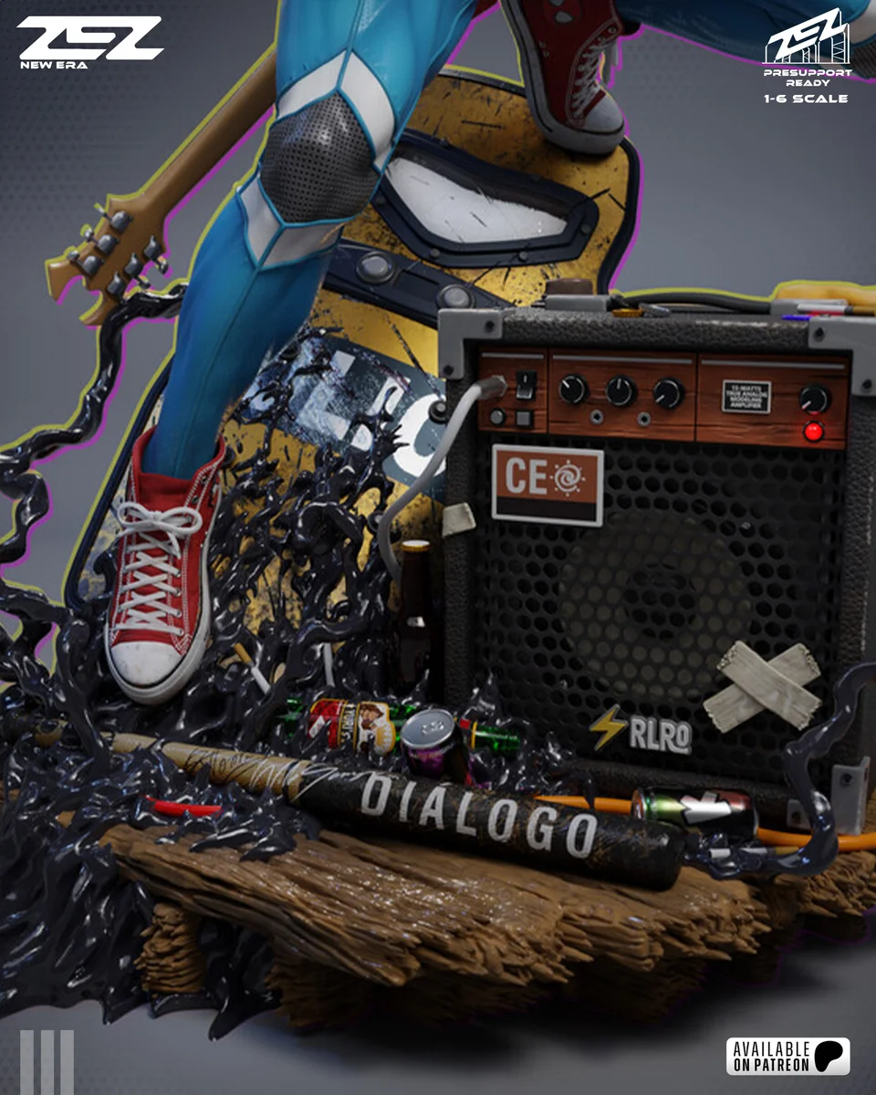 Spider-Punk | Fan Art | 3D Printed Resin Model Garage Kit | *Un-Painted* | ZEZ Studio 8