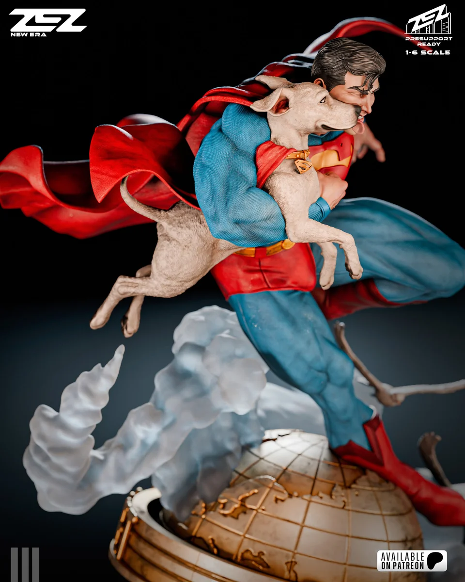 Superman & Krypto | Fan Art | 3D Printed Resin Model Garage Kit | *Un-Painted* | ZEZ Studio 8