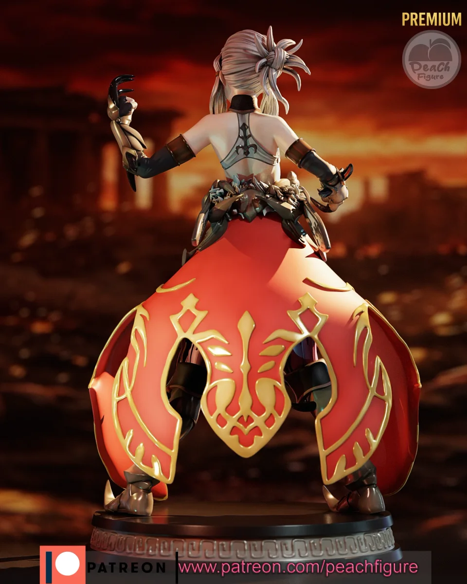 Penthesilea | Fan Art | 3D Printed Resin Model Garage Kit | *Un-Painted* | Peach Figure 3