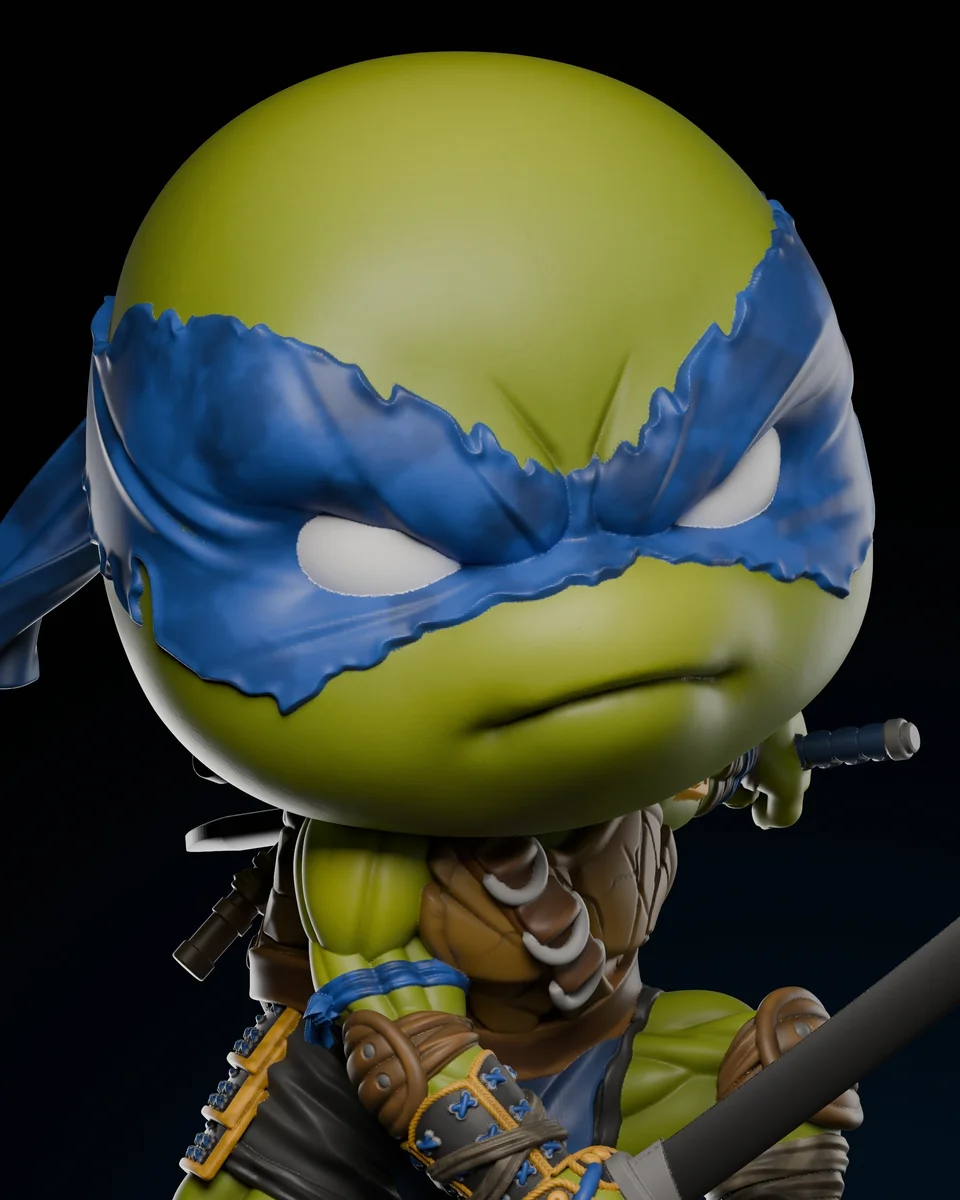 Chibi Leonardo | Fan Art | 3D Printed Resin Model Garage Kit | *Un-Painted* | ZEZ Studio 5