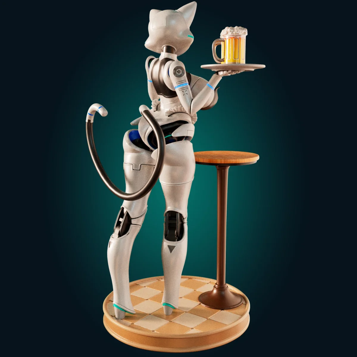 Neko-Bot | Fan Art | 3D Printed Resin Model Garage Kit | *Un-Painted* | Officer Rhu 2
