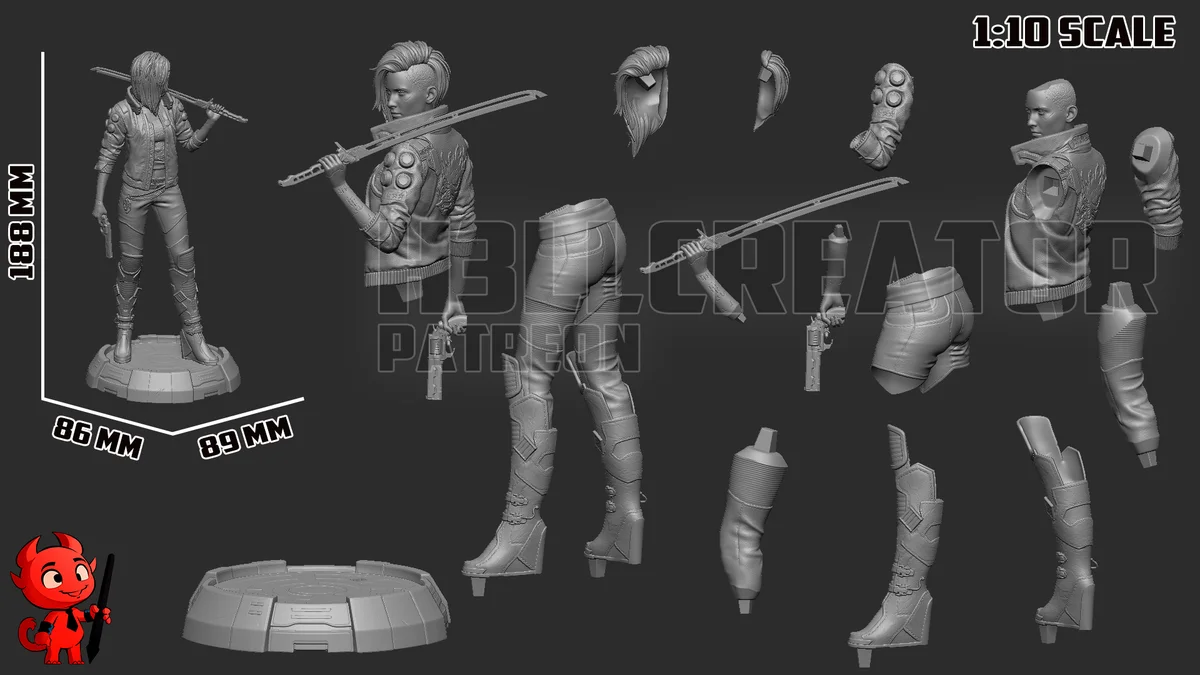Female V | Fan Art | 3D Printed Resin Model Garage Kit | *Un-Painted* | H3LL Creator 13