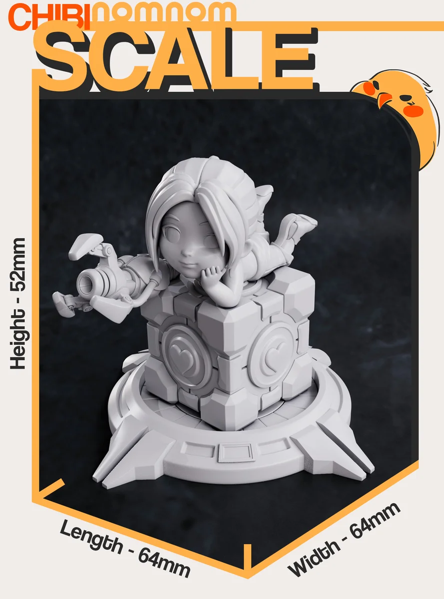 Chibi Chell | Fan Art | 3D Printed Resin Model Garage Kit | *Un-Painted* | Nomnom 4