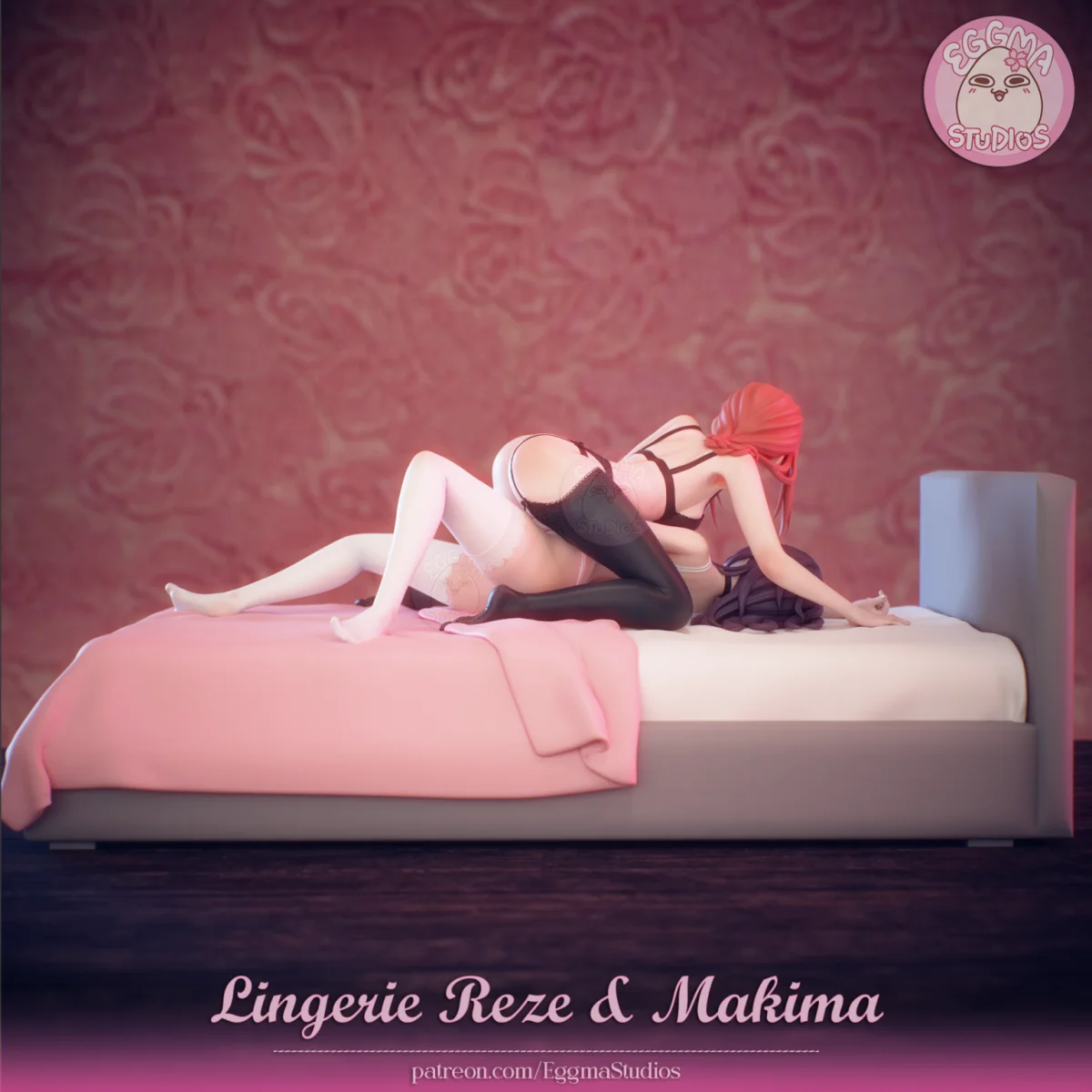 Makima and Reze - (Lingerie) | Fan Art | 3D Printed Resin Model Garage Kit | *Un-Painted* | EggmaStudios 6
