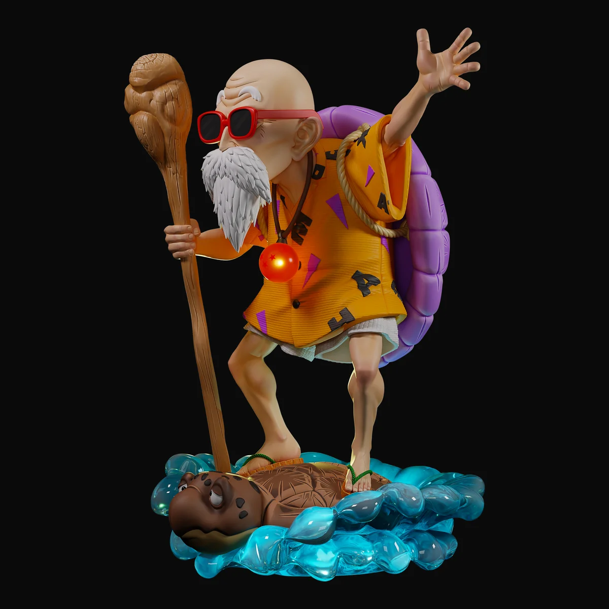 Master Kame | Fan Art | 3D Printed Resin Model Garage Kit | *Un-Painted* | Momoji 3