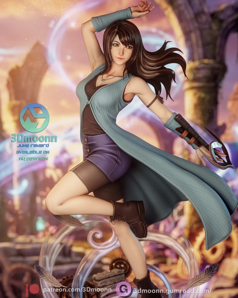 Rinoa Heartilly | Fan Art | 3D Printed Resin Model Garage Kit | *Un-Painted* | 3DMoonn 6