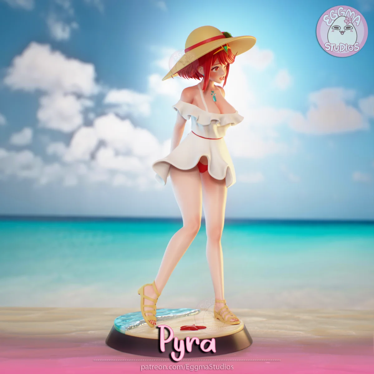 Pyra | Fan Art | 3D Printed Resin Model Garage Kit | *Un-Painted* | EggmaStudios 3