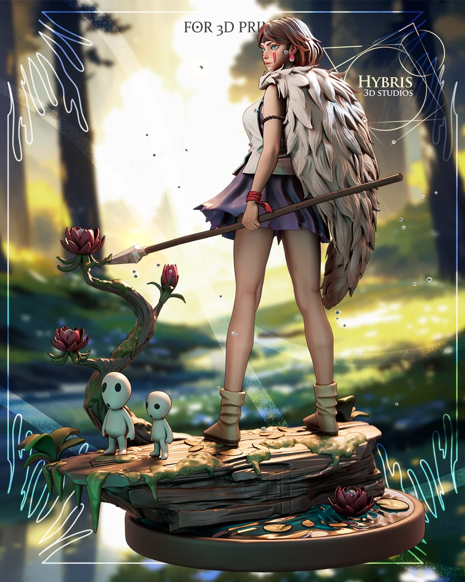 Princess Mononoke | Fan Art | 3D Printed Resin Model Garage Kit | *Un-Painted* | Hybris Studios 7