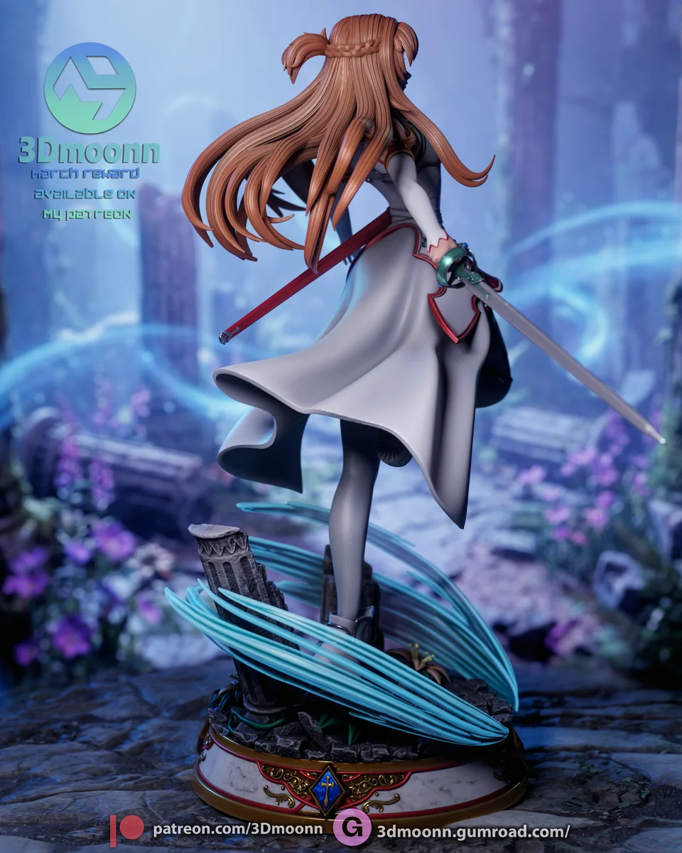 Asuna | Fan Art | 3D Printed Resin Model Garage Kit | *Un-Painted* | 3DMoonn 4