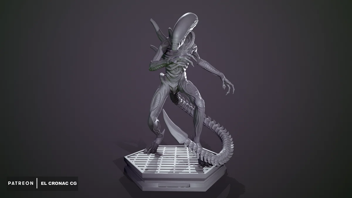 Xenomorph | Fan Art | 3D Printed Resin Model Garage Kit | *Un-Painted* | Inaki Sculpts 4