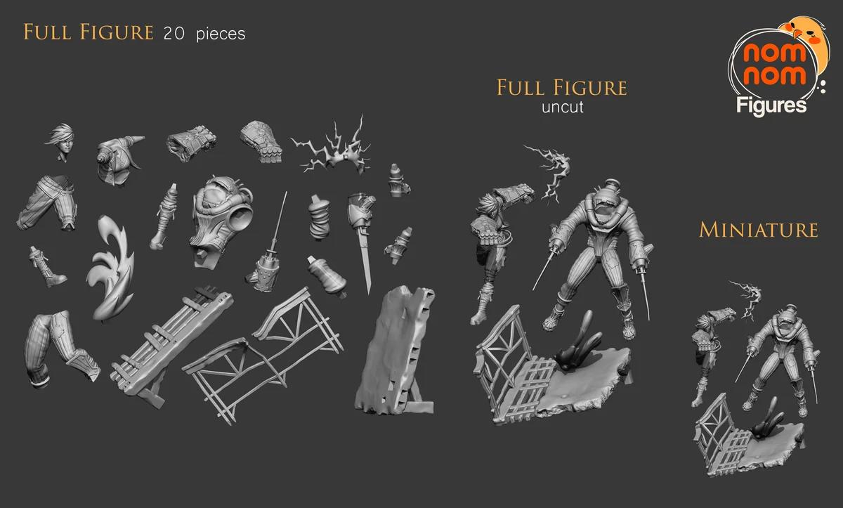 Vi vs Chemtank | Fan Art | 3D Printed Resin Model Garage Kit | *Un-Painted* | Nomnom 3