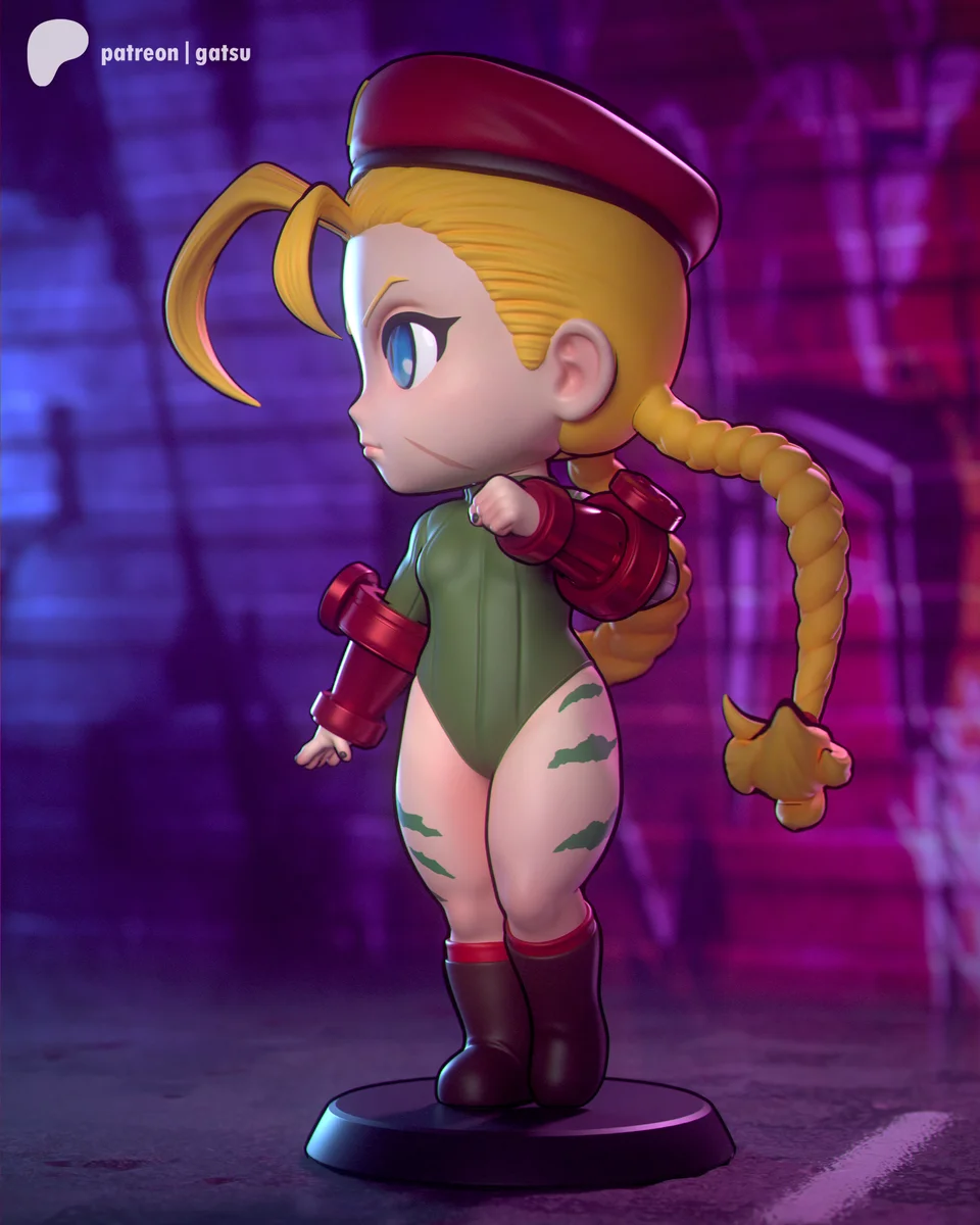 Cammy Chibi | Fan Art | 3D Printed Resin Model Garage Kit | *Un-Painted* | Gatsu Studios 3