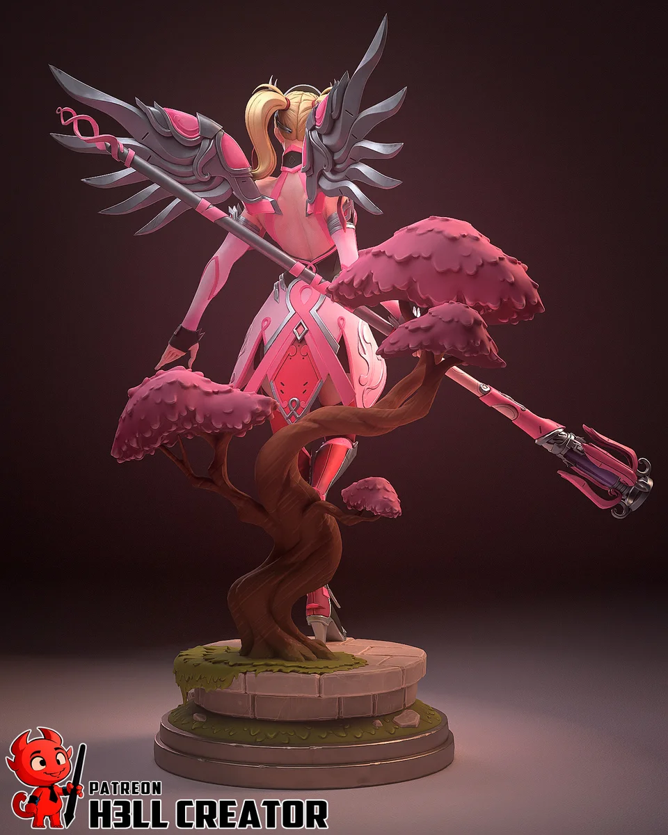 Mercy | Fan Art | 3D Printed Resin Model Garage Kit | *Un-Painted* | H3LL Creator 8