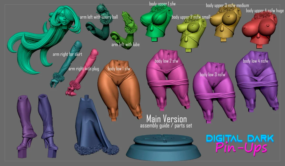 Cynthia | Fan Art | 3D Printed Resin Model Garage Kit | *Un-Painted* | Digital Dark 7
