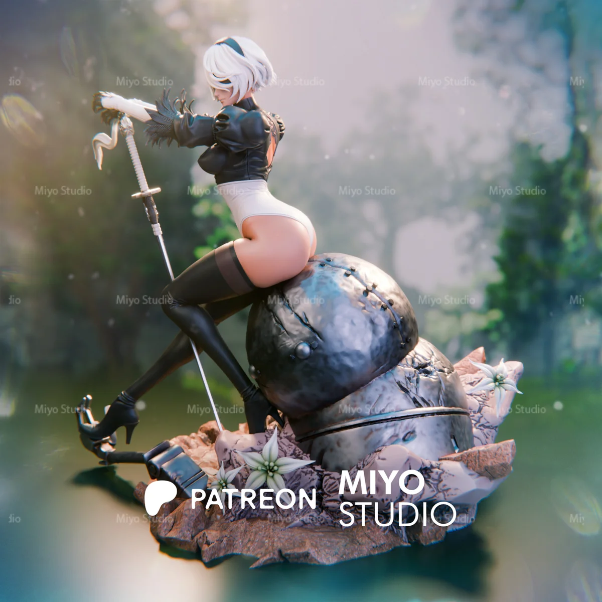 2B | Fan Art | 3D Printed Resin Model Garage Kit | *Un-Painted* | MiyoStudio 5