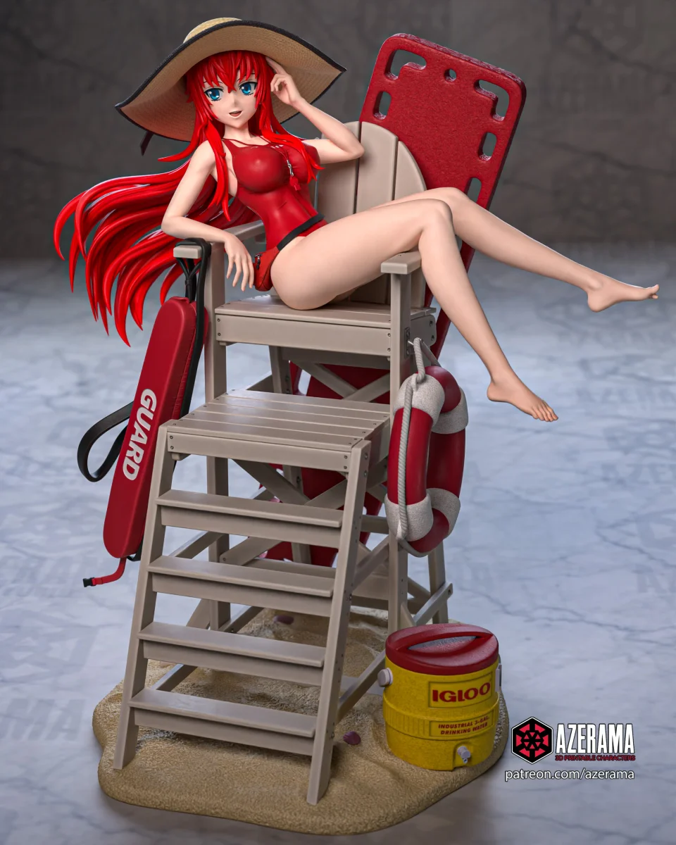 Rias Lifeguard | Fan Art | 3D Printed Resin Model Garage Kit | *Un-Painted* | Azerama 2
