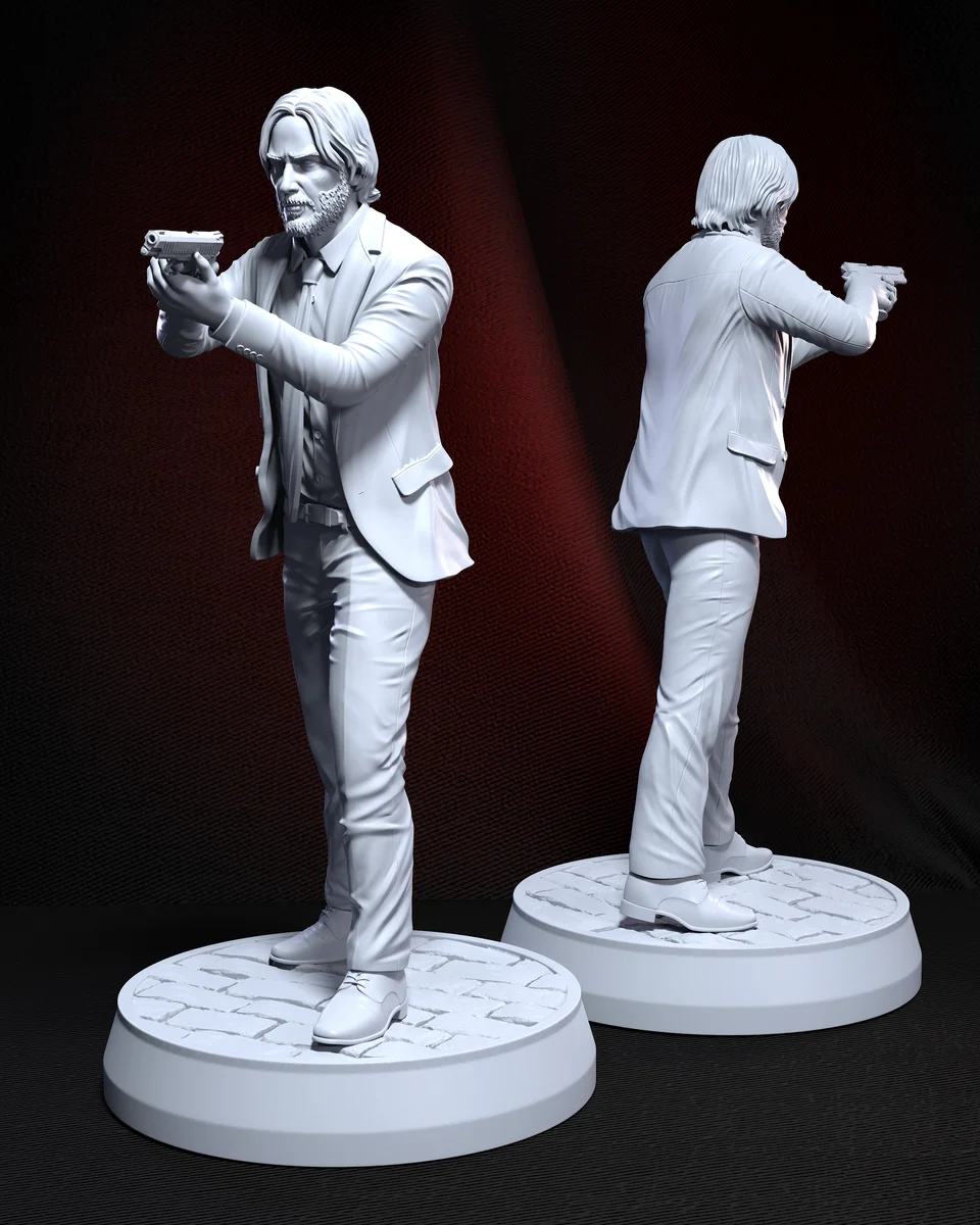 John Wick | Fan Art | 3D Printed Resin Model Garage Kit | *Un-Painted* | H3LL Creator 3