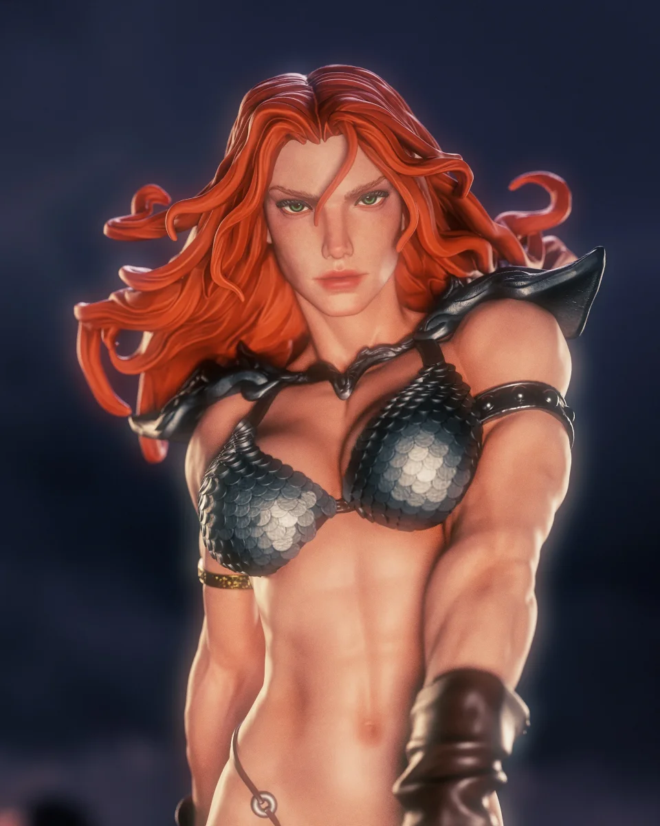Red Sonja | Fan Art | 3D Printed Resin Model Garage Kit | *Un-Painted* | Nympha3D 3