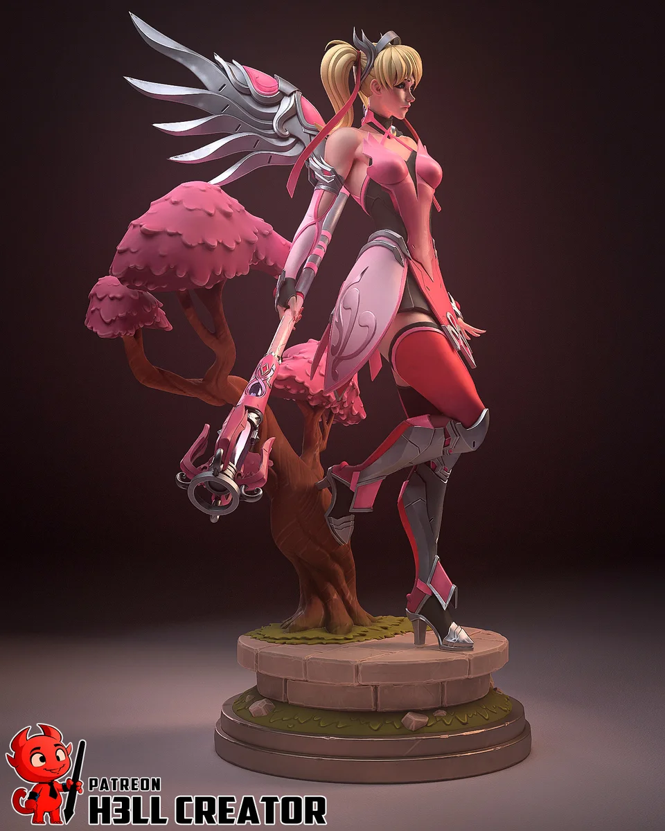Mercy | Fan Art | 3D Printed Resin Model Garage Kit | *Un-Painted* | H3LL Creator 6