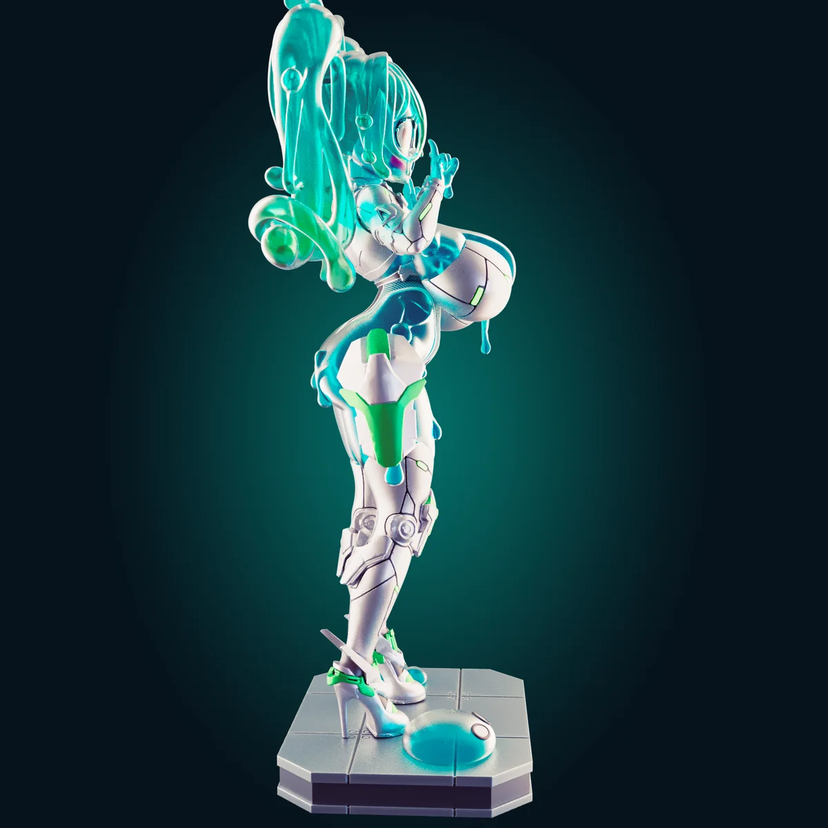 Slime-Bot | Fan Art | 3D Printed Resin Model Garage Kit | *Un-Painted* | Officer Rhu 3